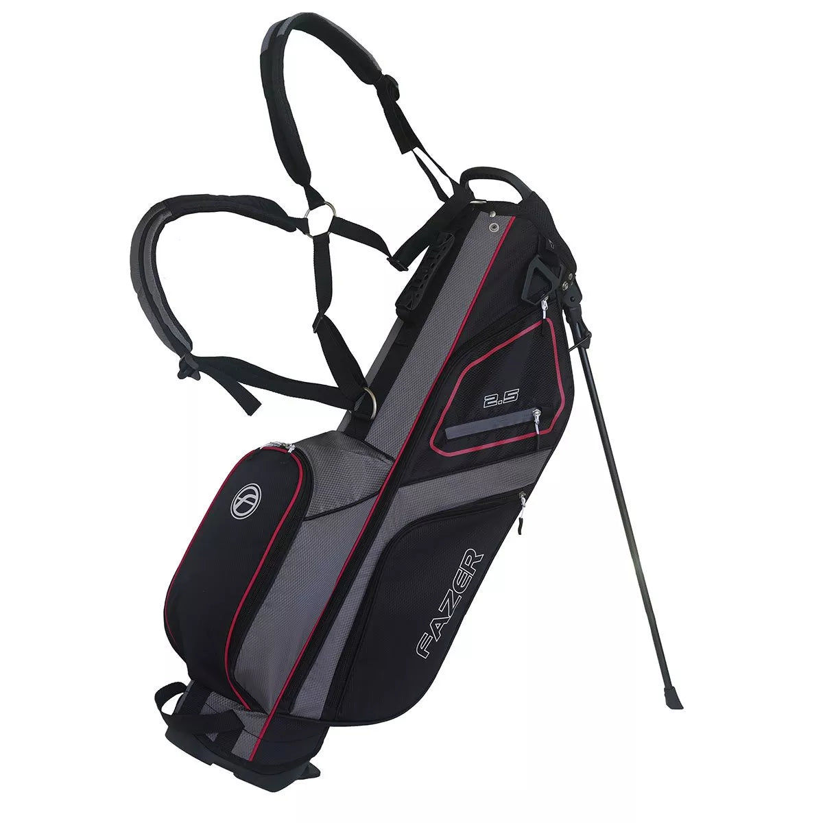 Fazer 2.5 Lightweight Golf Stand Bag - Black/Red